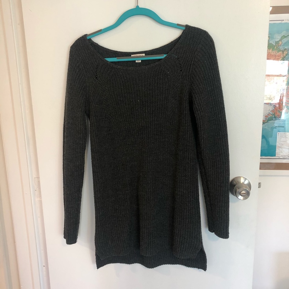 Charcoal Grey Wide Neck Sweater